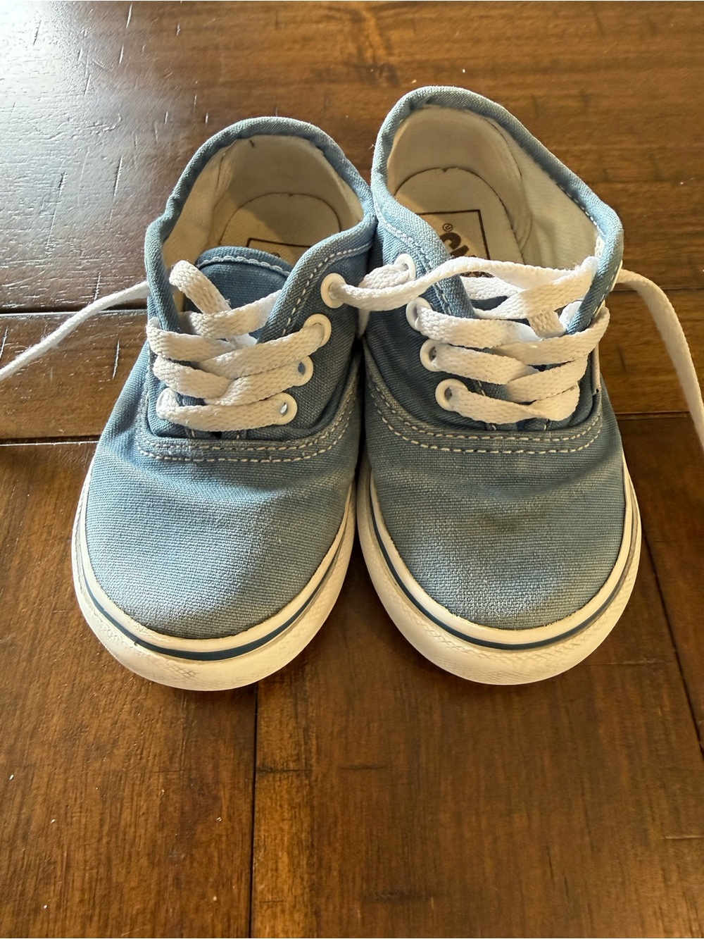 Vans off the wall Toddler blue/white canvas low top sneaker size 7